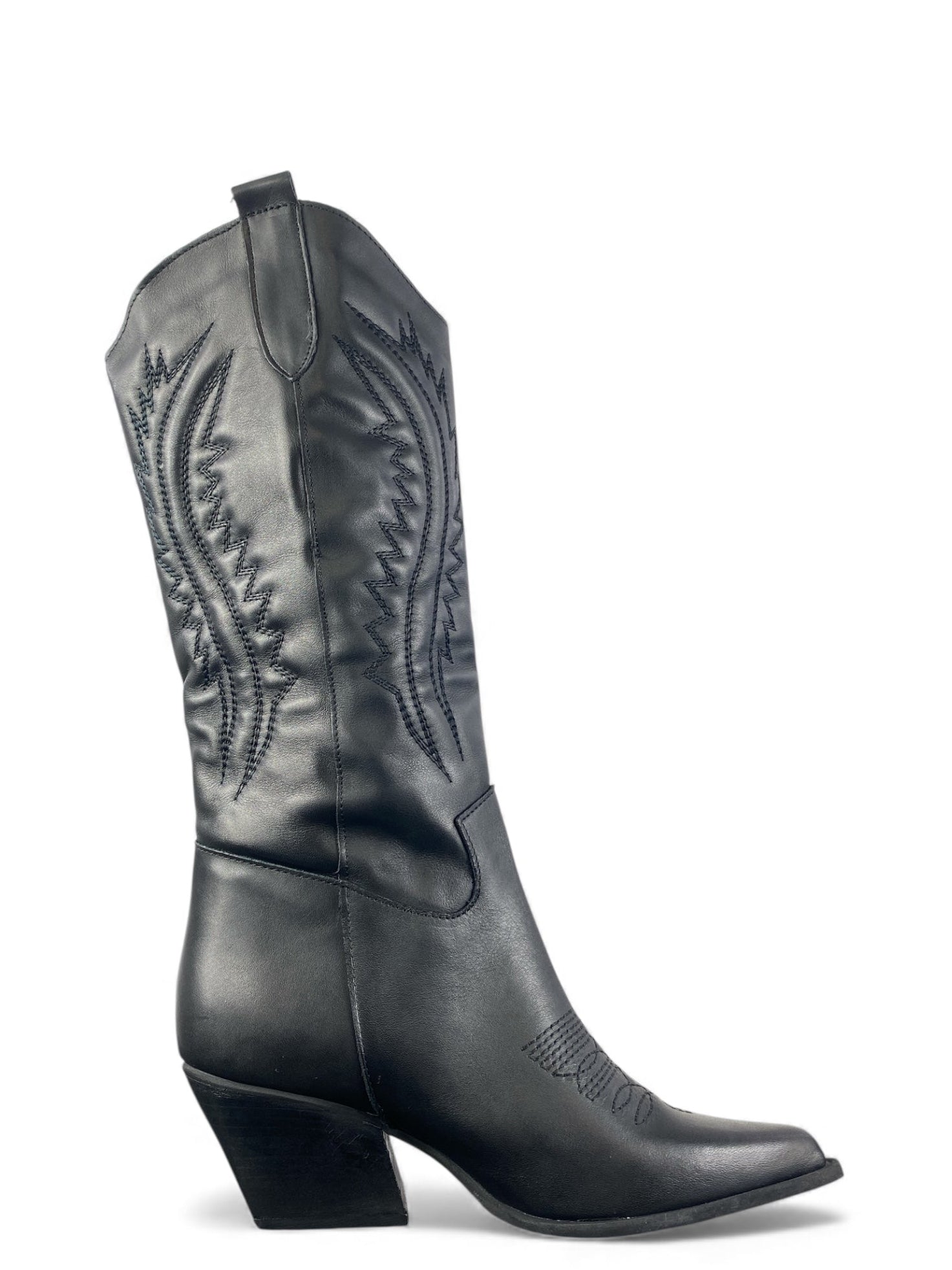 VIA MONDANA TEXANO NERO CON RICAMI