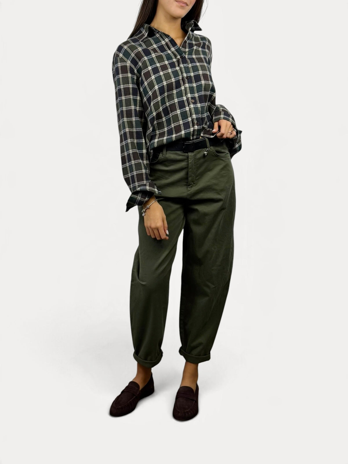 SUSY MIX PANTALONE CUORICINO CON CINTURA MILITARE