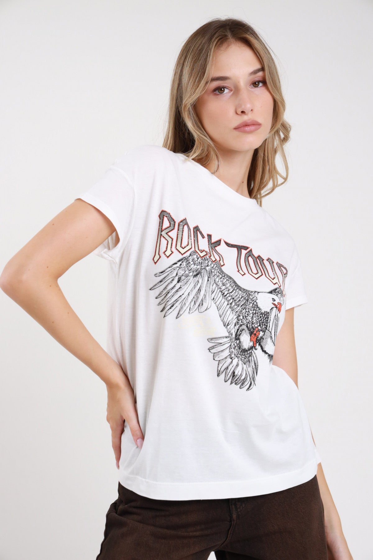SUSY MIX T-SHIRT CON STAMPA AQUILA