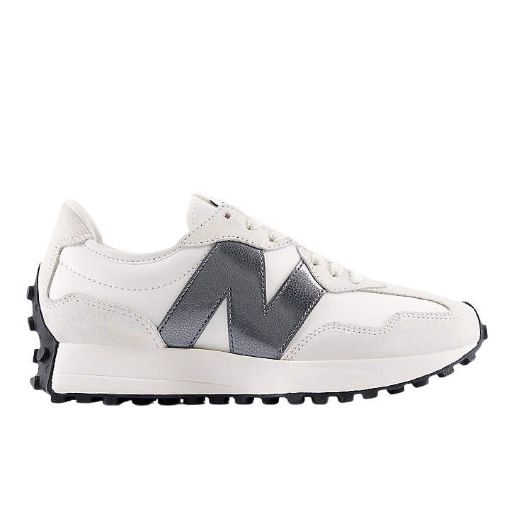 New Balance sneaker donna 327 Bianco e Argento metallizzato