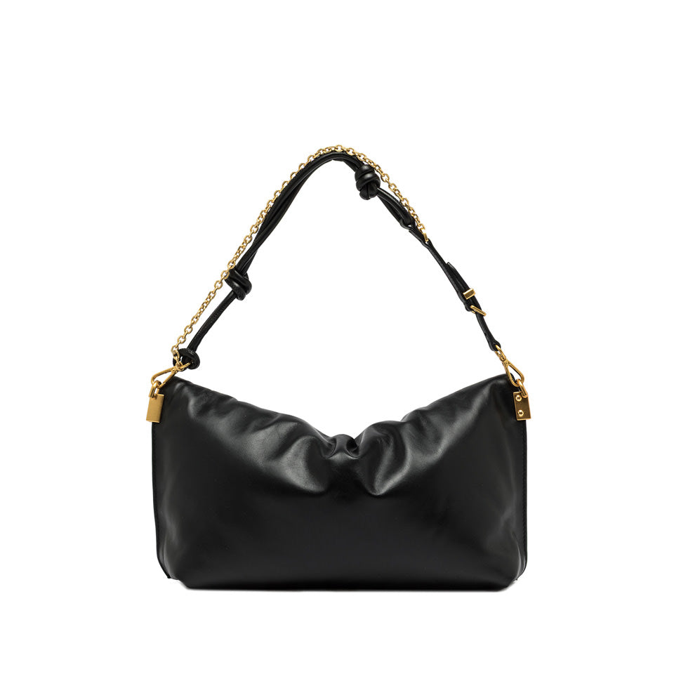 Borsa da donna in pelle con tracolla con catena oro completa una tracolla regolabile