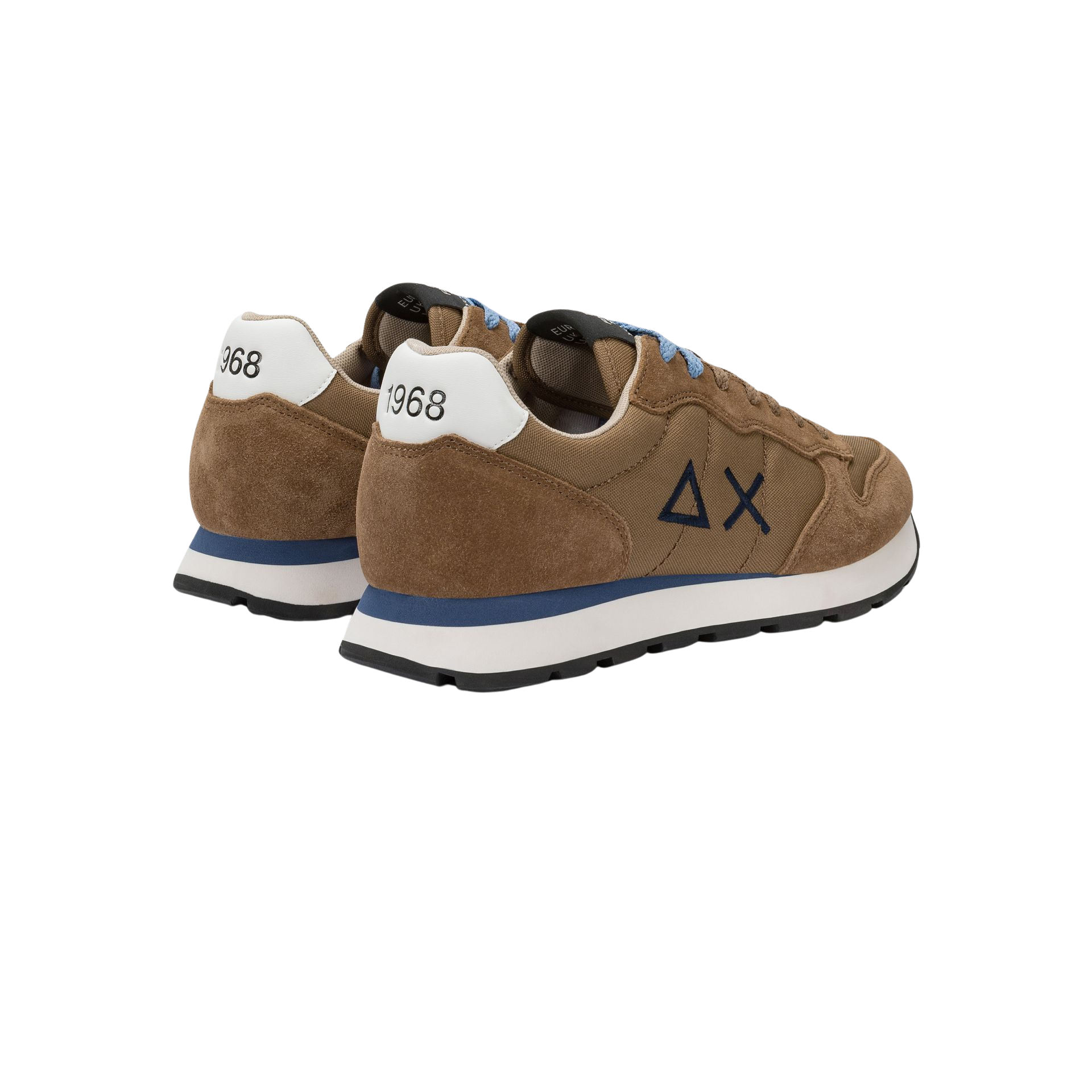 SUN68 Sneaker uomo in tela e suede volpe