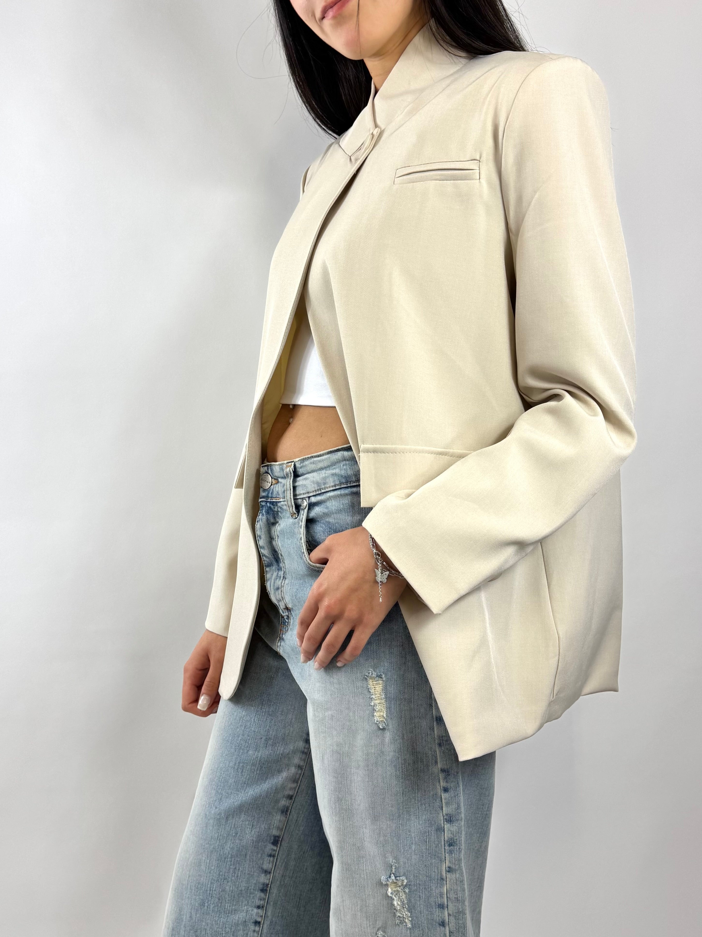 CECILE BLAZER COLLO ALTO BEIGE
