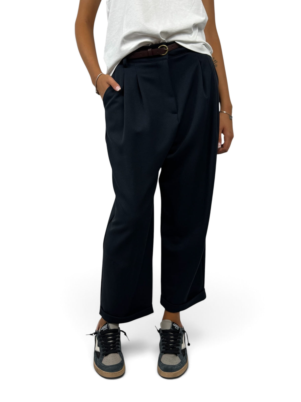 SUSY MIX PANTALONI CON PINCE BLU