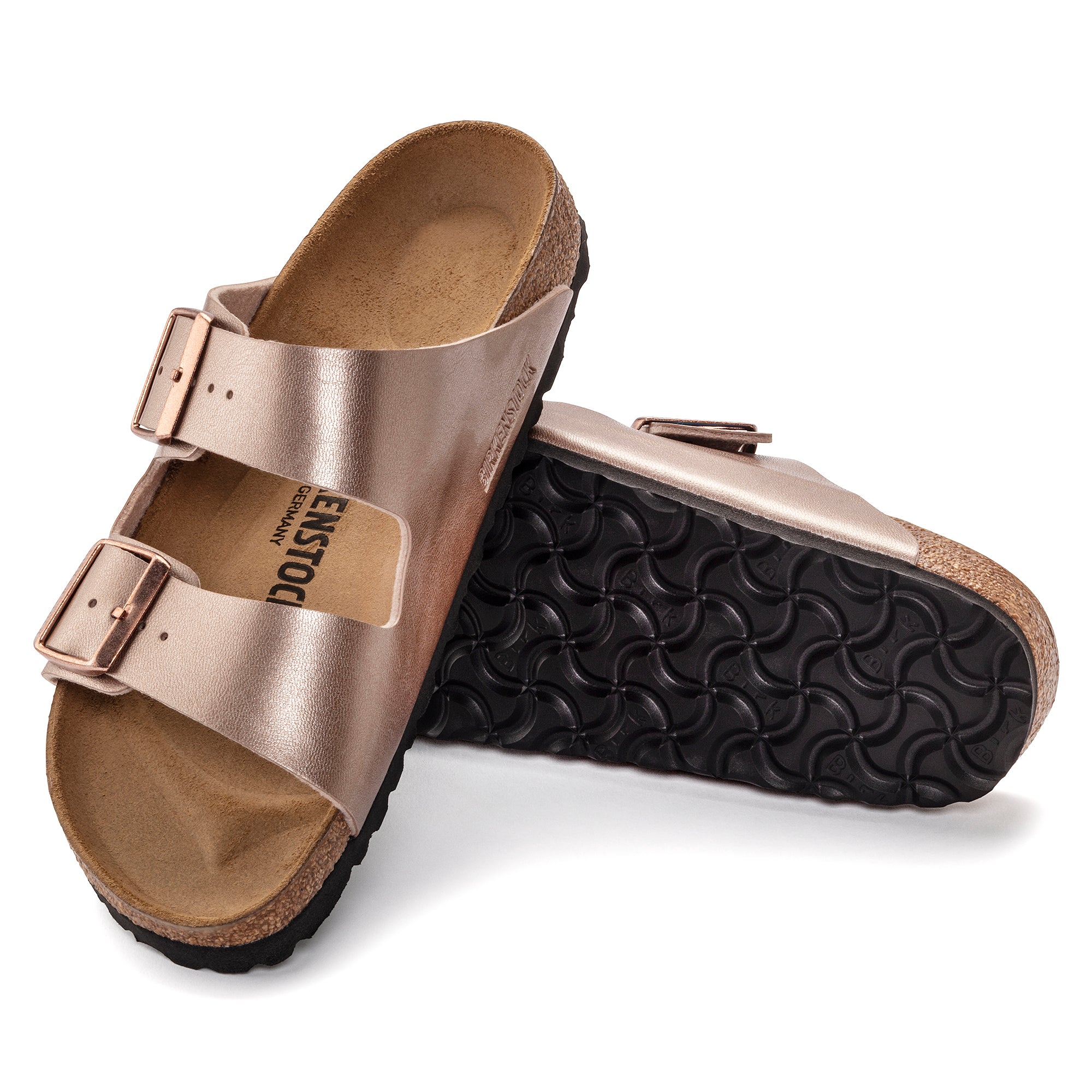 Birkenstock Ciabatta donna arizona 2 fasce birko flor laminato copper