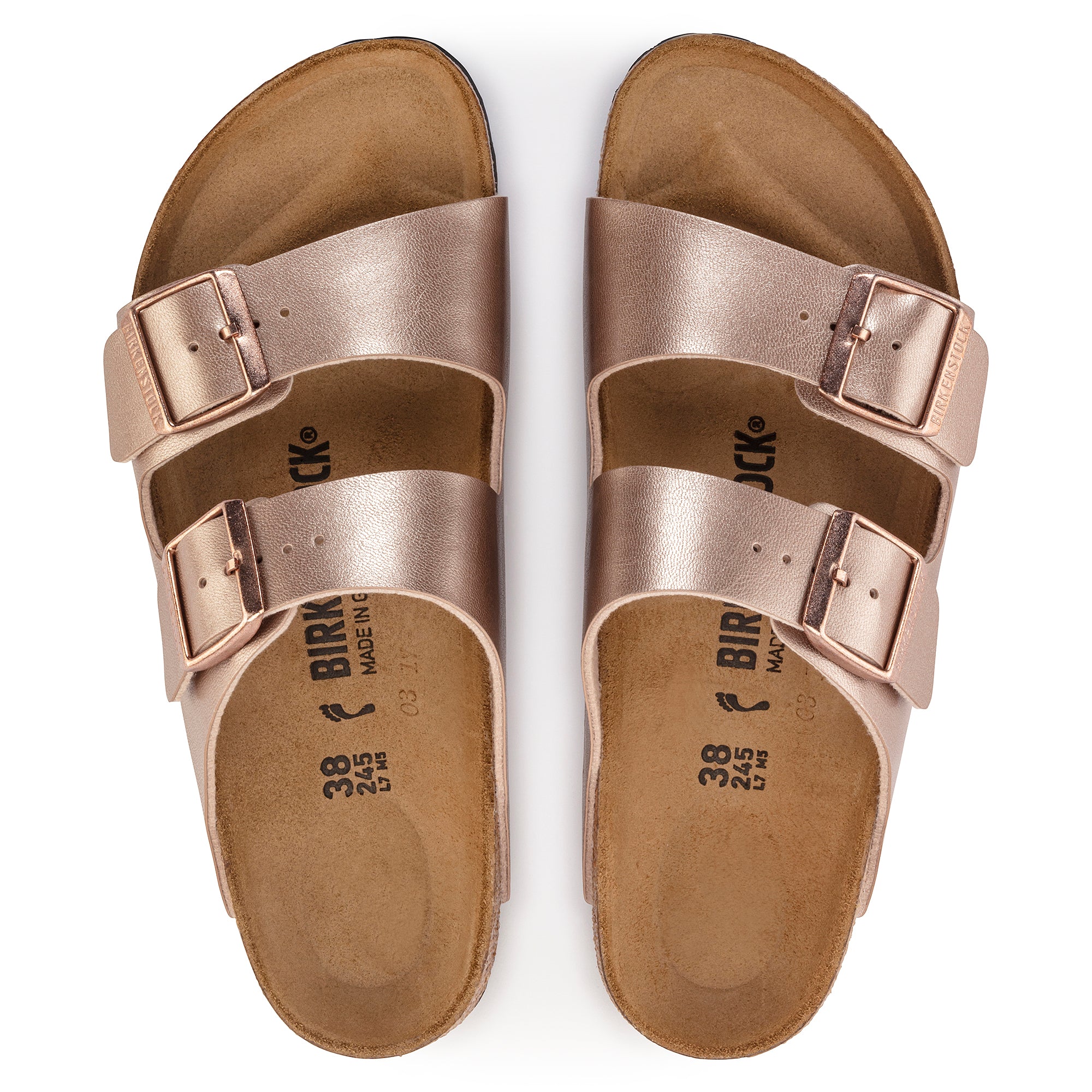 Birkenstock Ciabatta donna arizona 2 fasce birko flor laminato copper