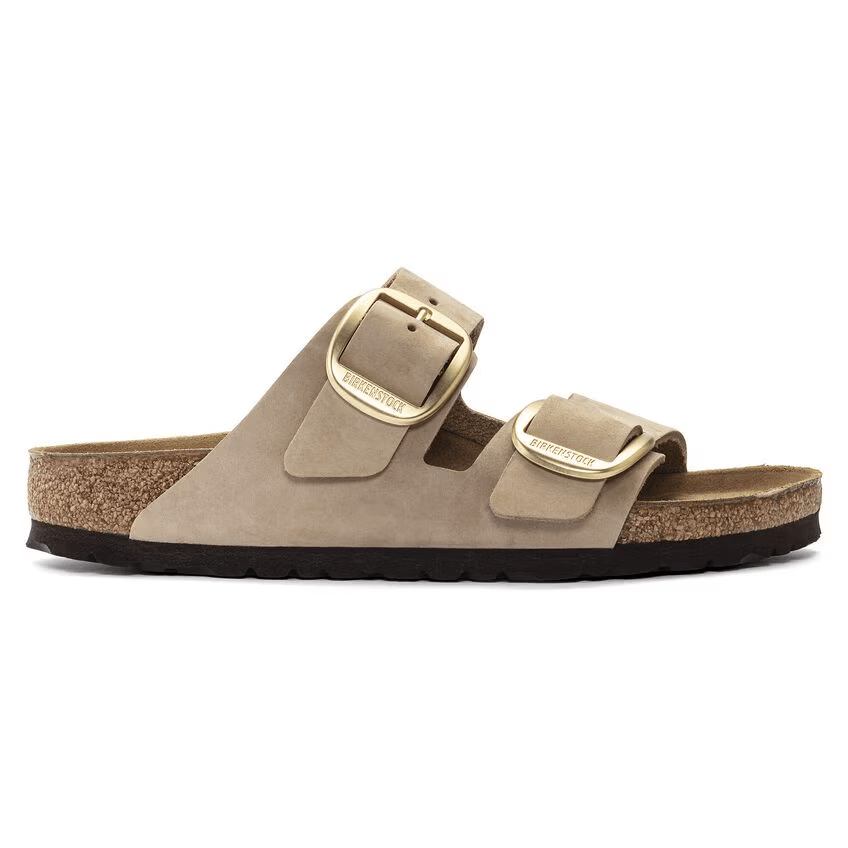 Birkenstock Ciabatta donna 2 fasce nabuck con big buckle Sandcastle