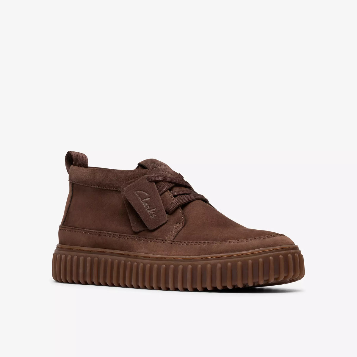 CLARKS SCARPE ALLACCIATE THORILL LACE HI MARRONE SCURO