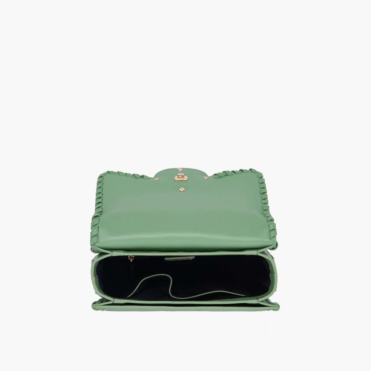 La Carrie Borsa a Mano in Pelle Monogram Pistacchio