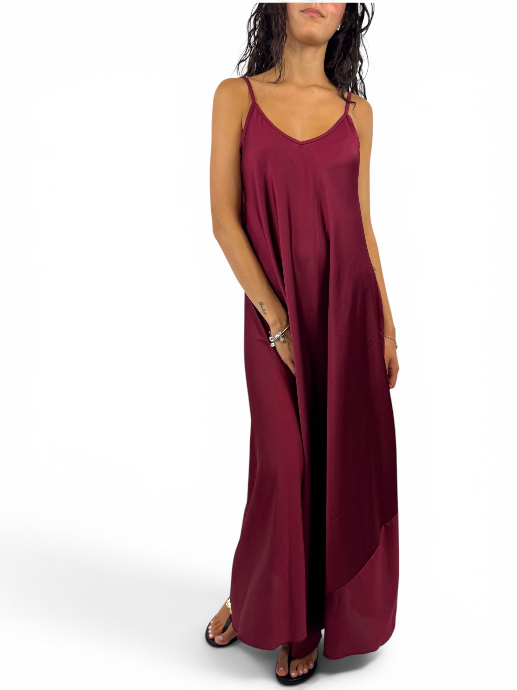 CECILE ABITO RASO ROSSO INDIA