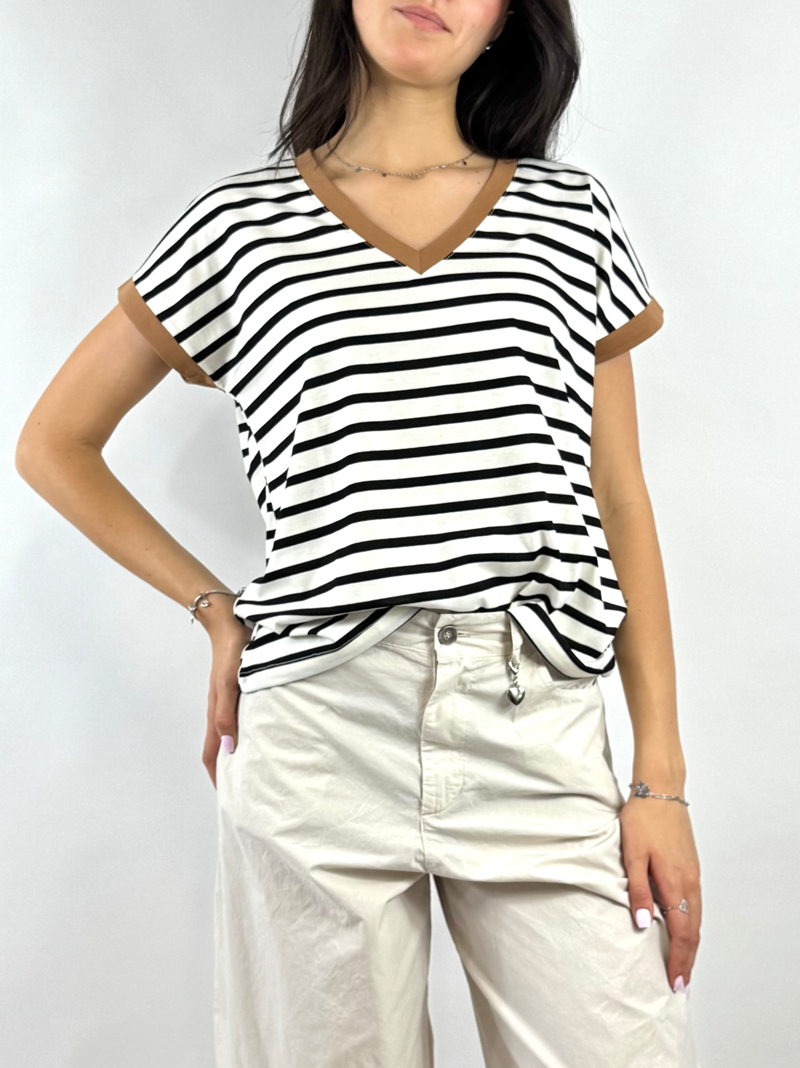 SUSY MIX T-SHIRT RIGHE NERO