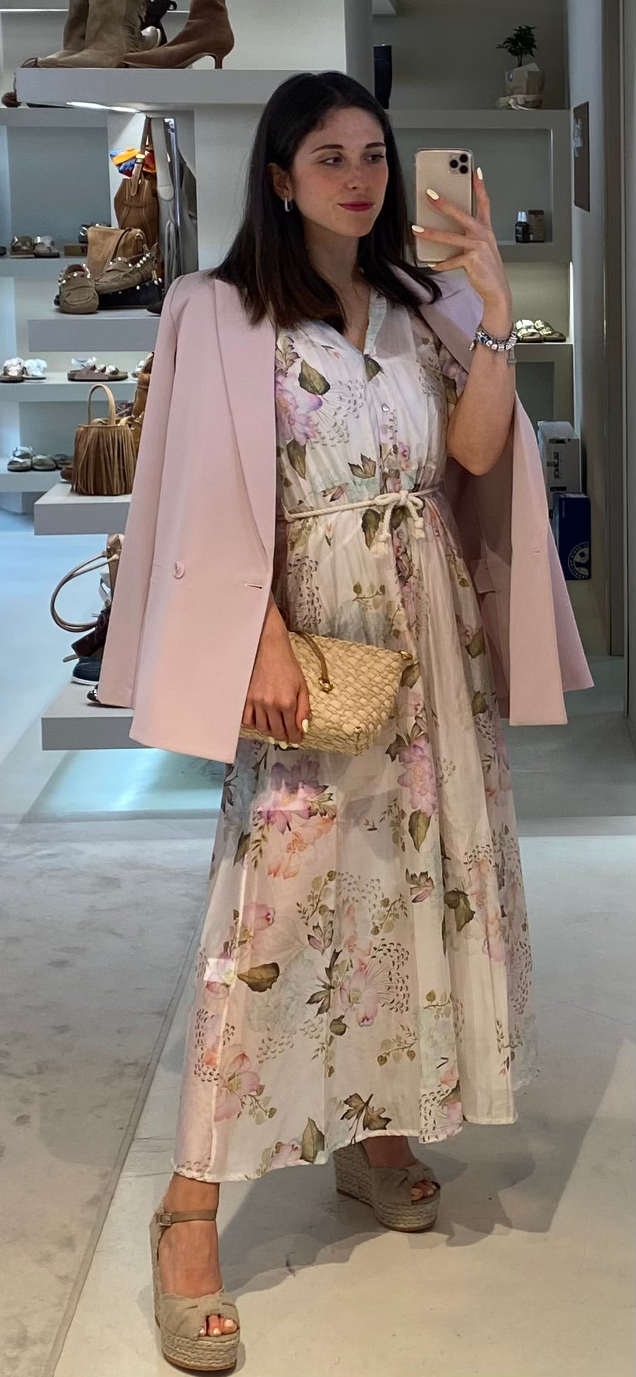 SUSY MIX ABITO CHEMISIER LATTE FANTASIA FIORI