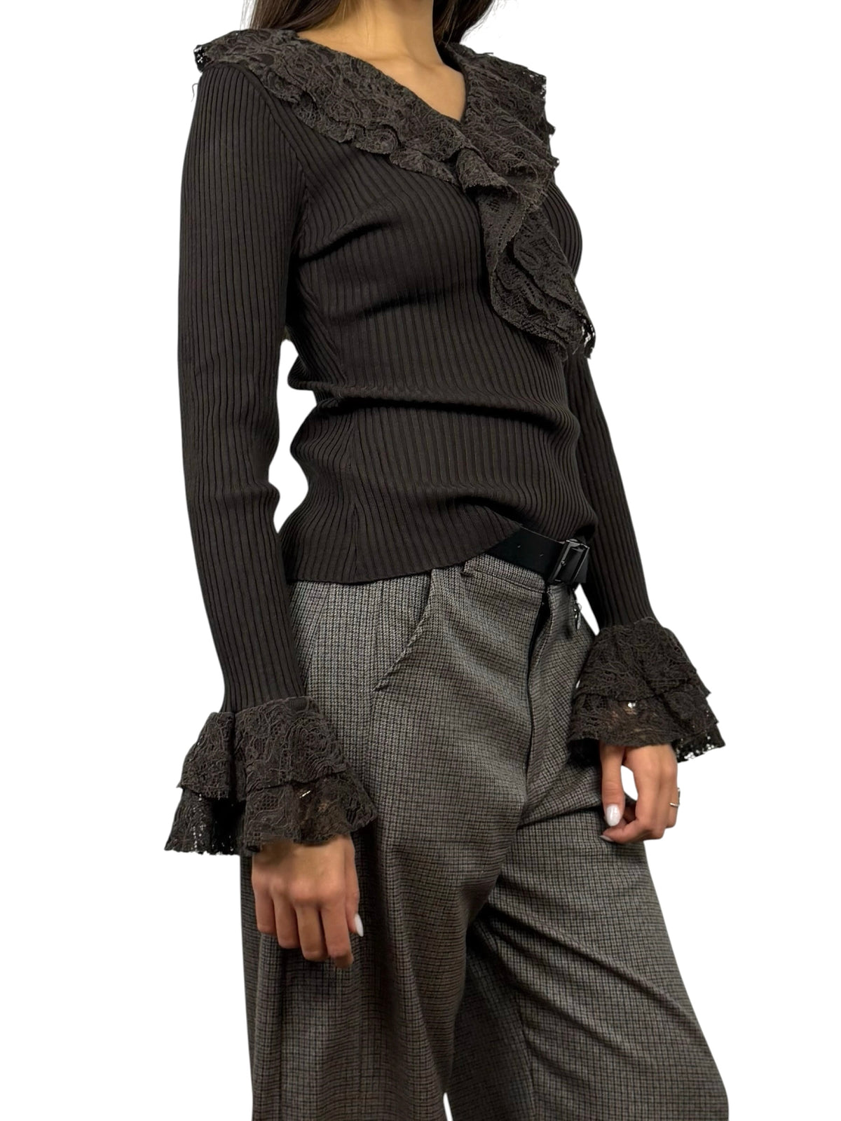 SUSY MIX MAGLIA COSTINE PIZZO MORO