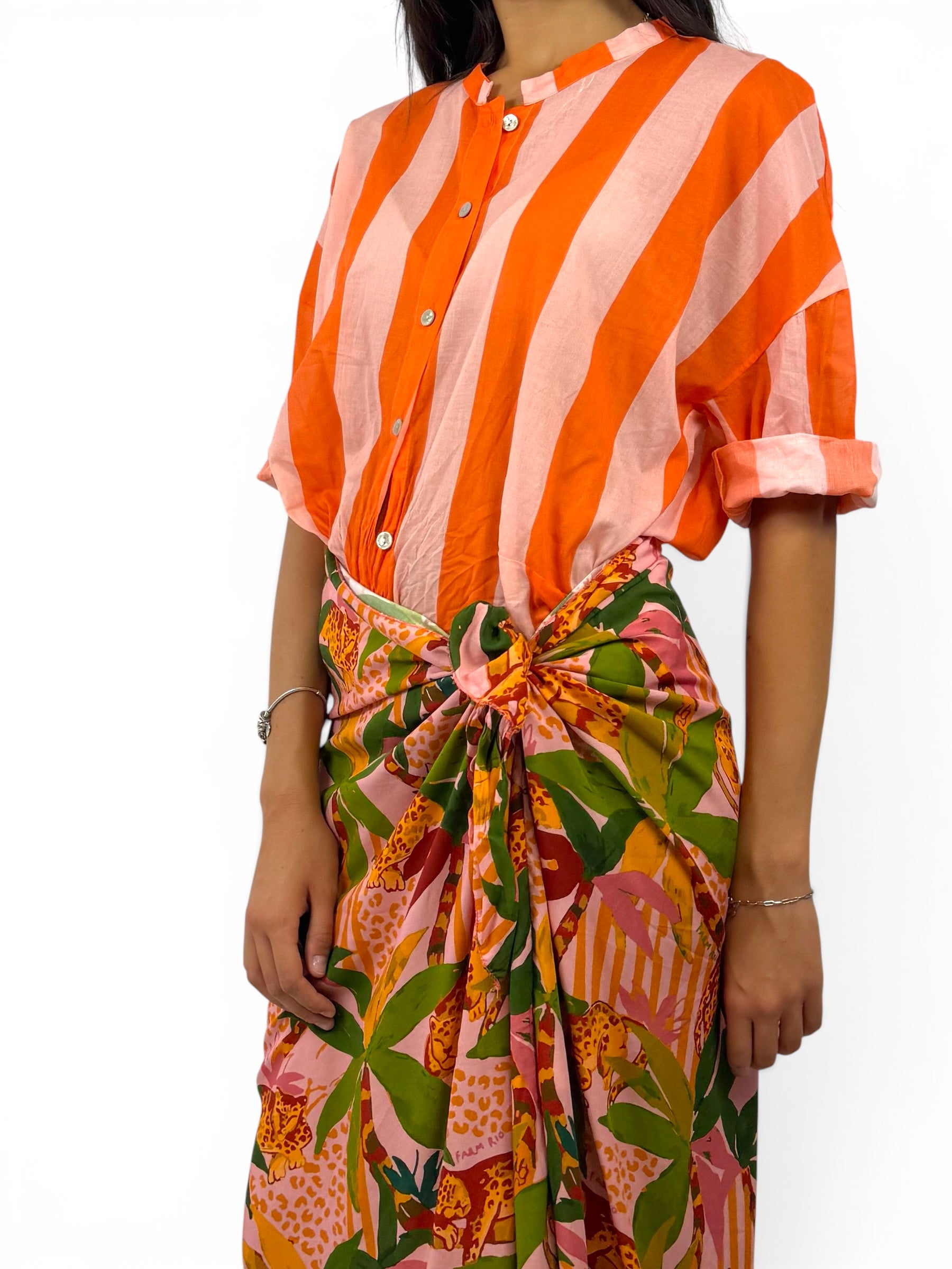 CECILE CAMICIA RIGHE ARANCIO