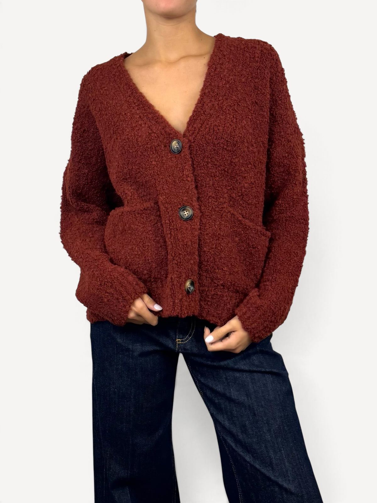 SUSY MIX CARDIGAN IN BOUCLÈ COCCIO