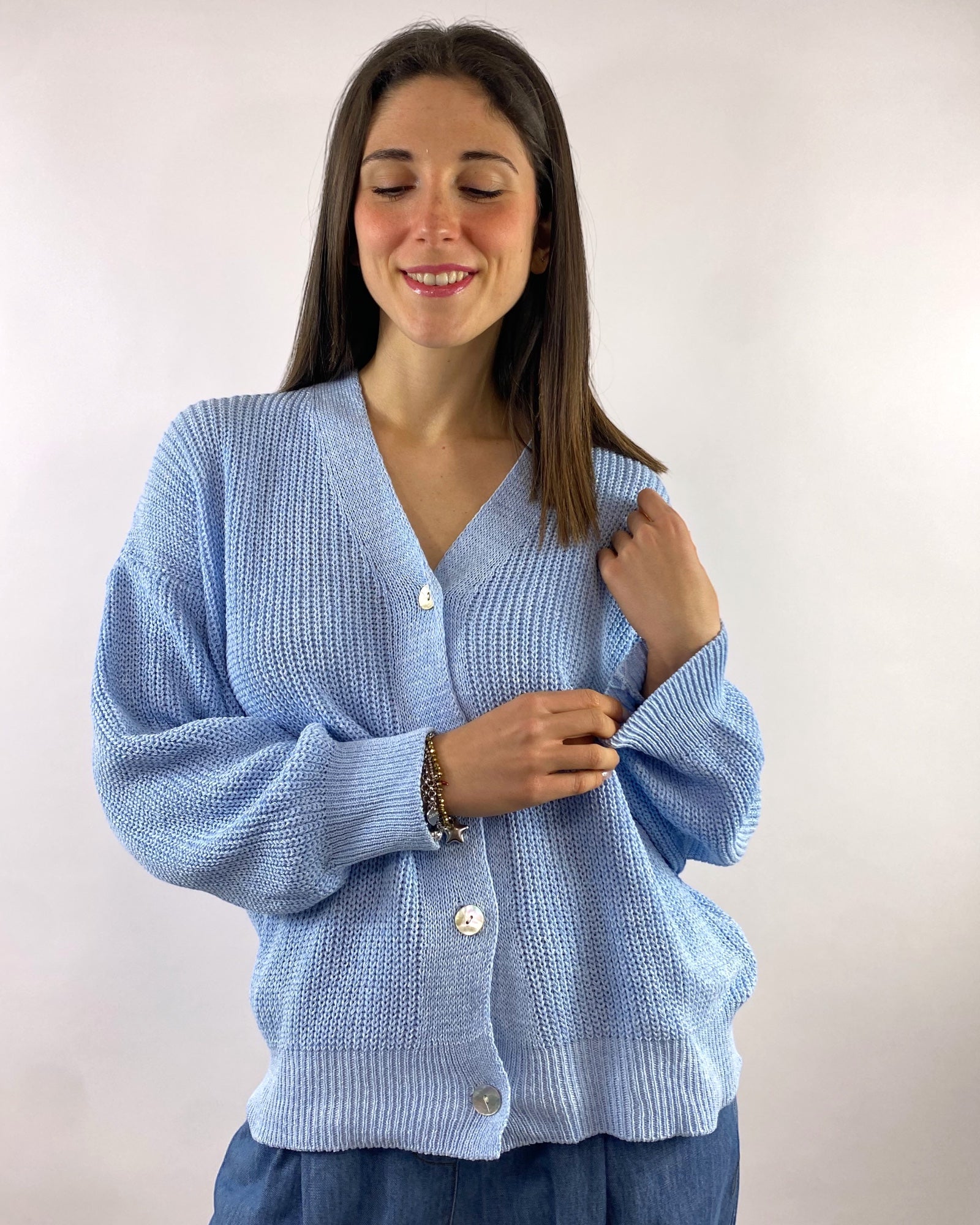 SUSY MIX CARDIGAN COSTA INGLESE CIELO