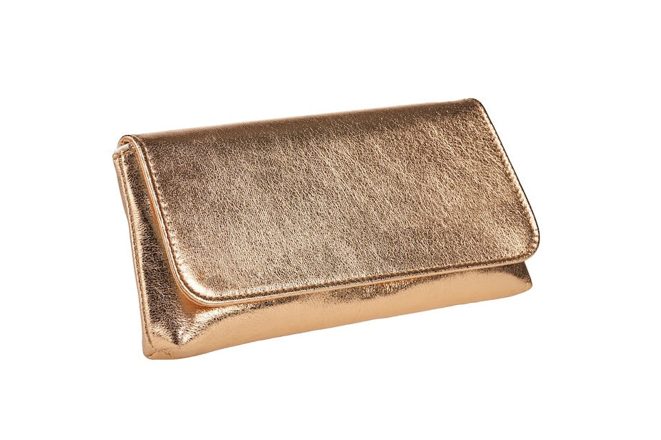 ANNA CECERE POCHETTE LAMINATA ROSE GOLD