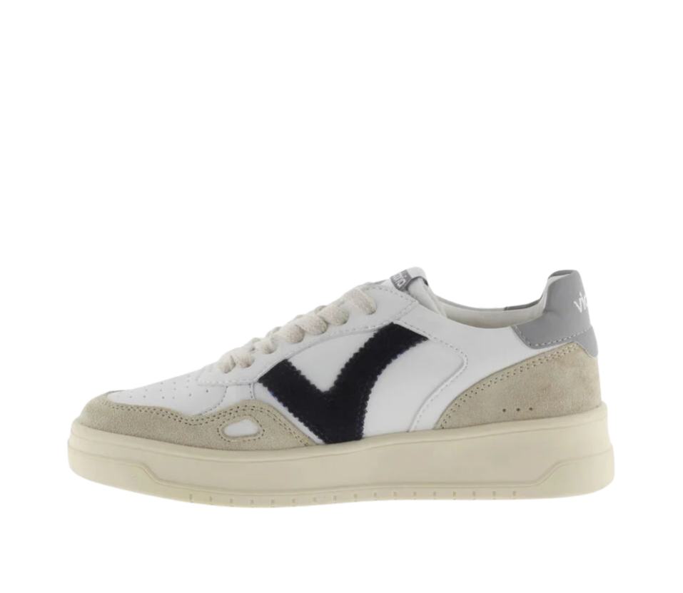 VICTORIA Sneaker uomo modello tennis materiali suede pelle bianco