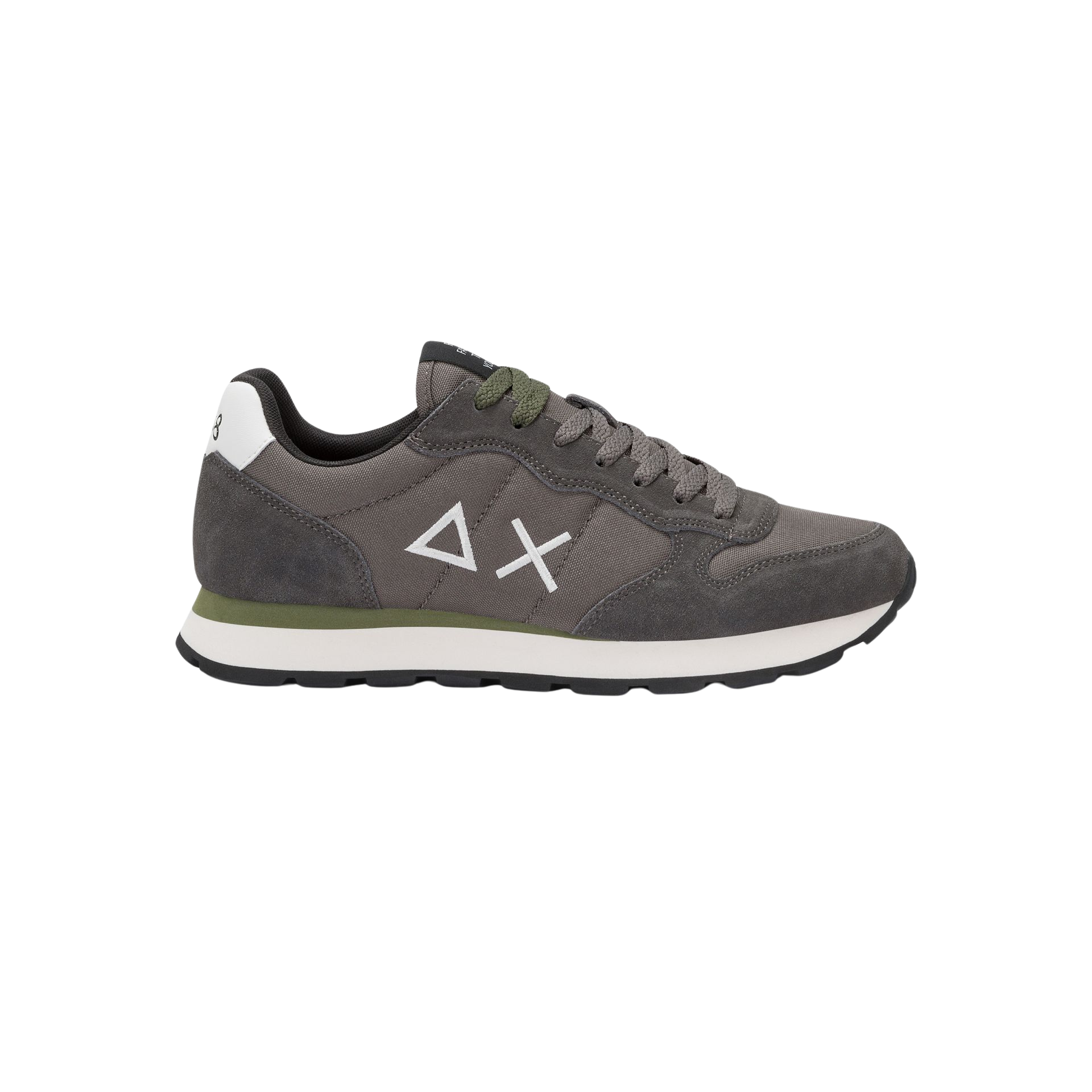 SUN68 Sneaker uomo in tela e suede grigio scuro