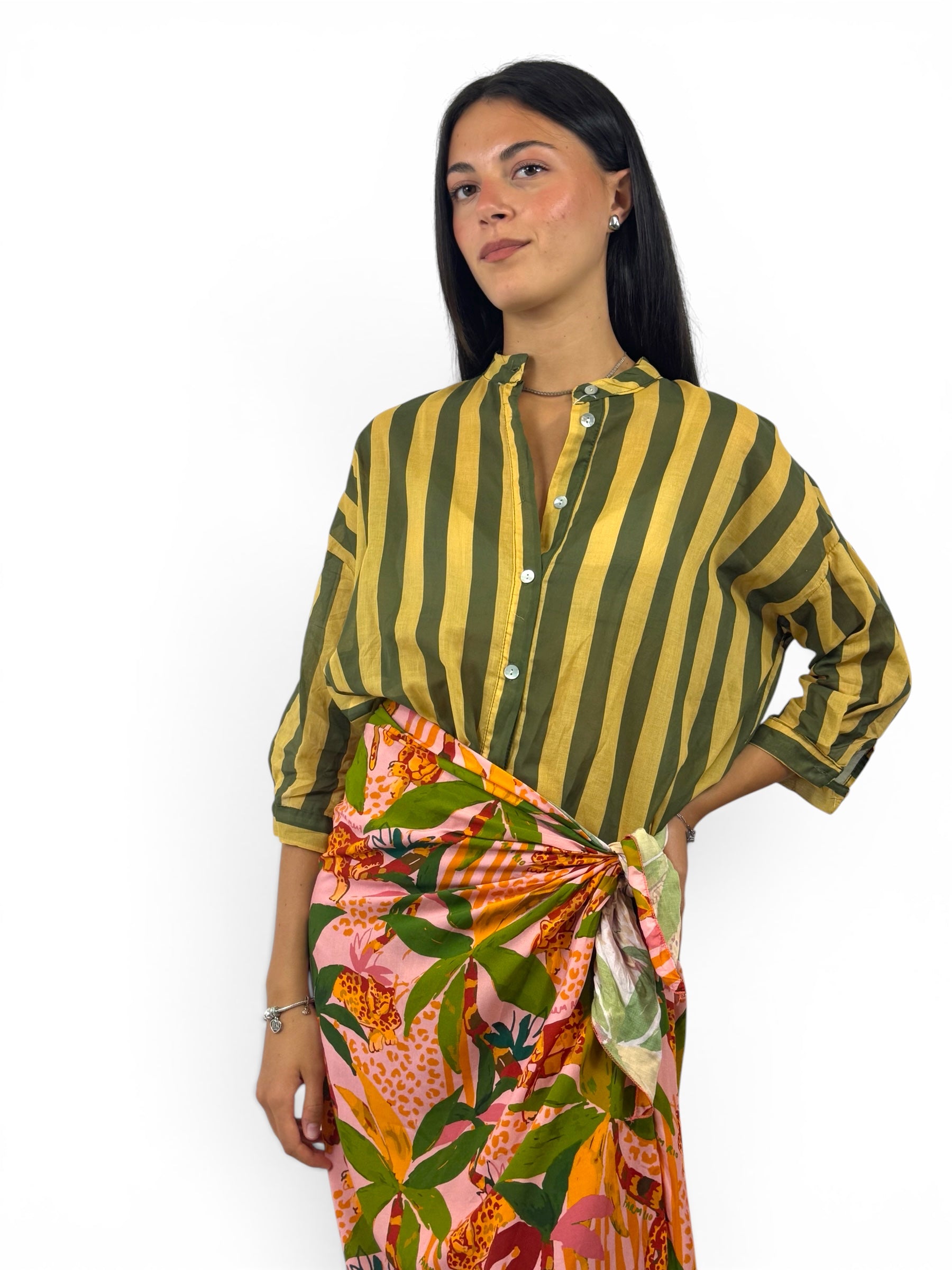 CECILE CAMICIA RIGHE VERDE