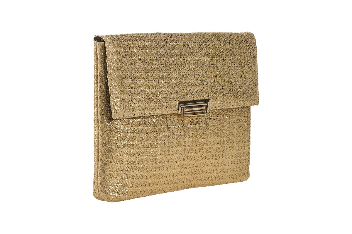 ANNA CECERE POCHETTE INTRECCIATA ORO