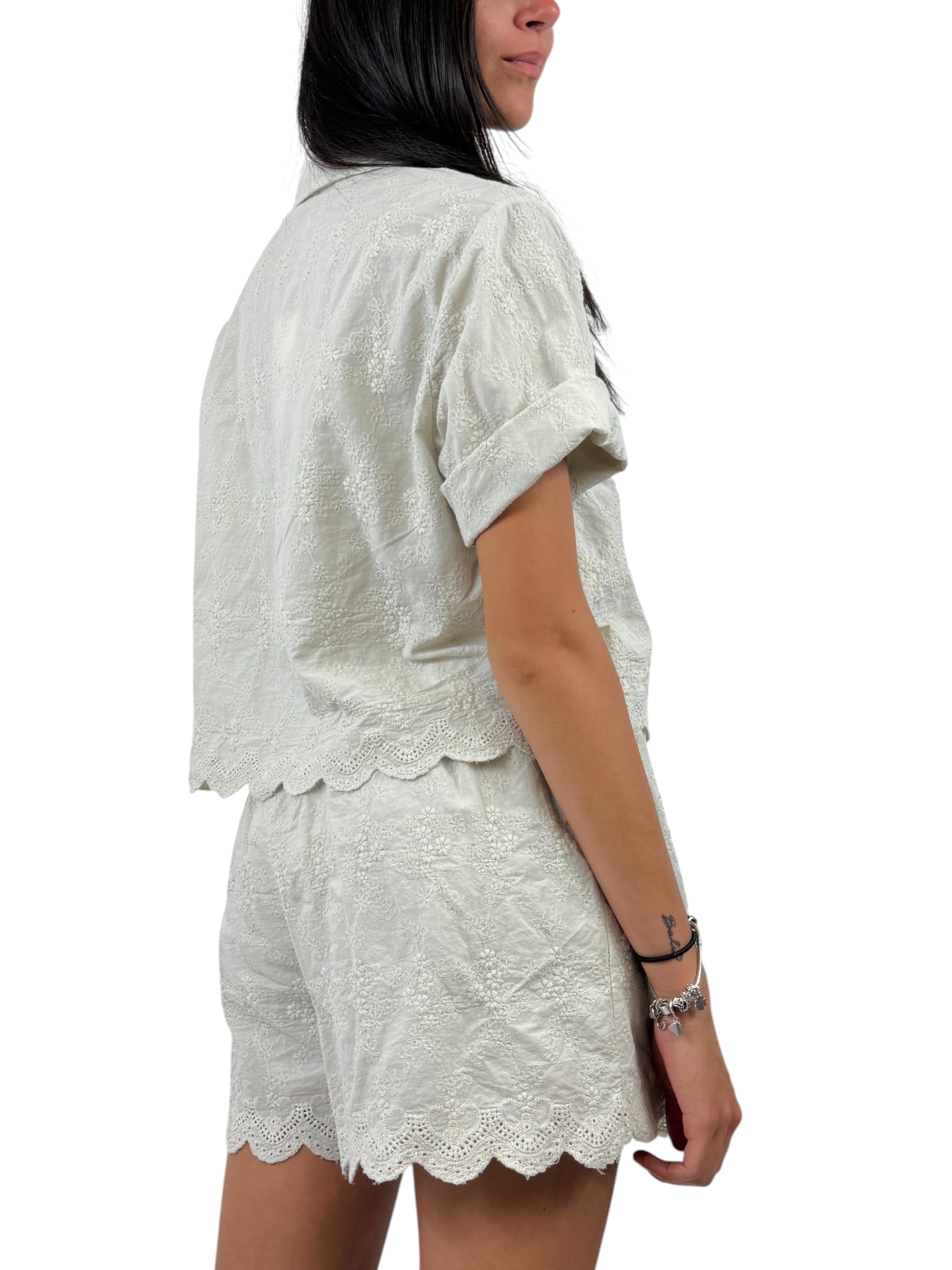 CECILE SHORT RICAMATI BEIGE
