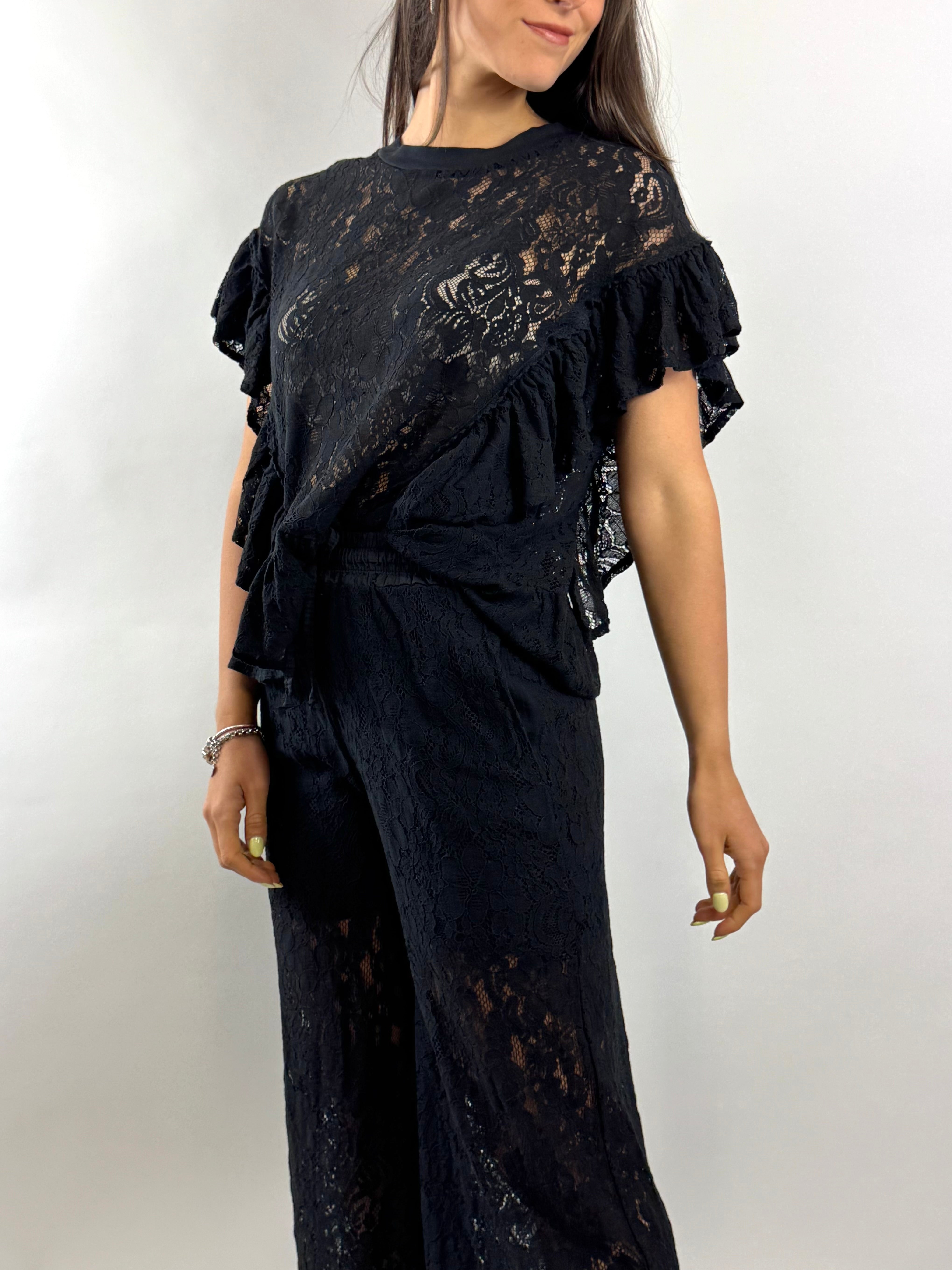 SUSY MIX BLUSA PIZZO NERO