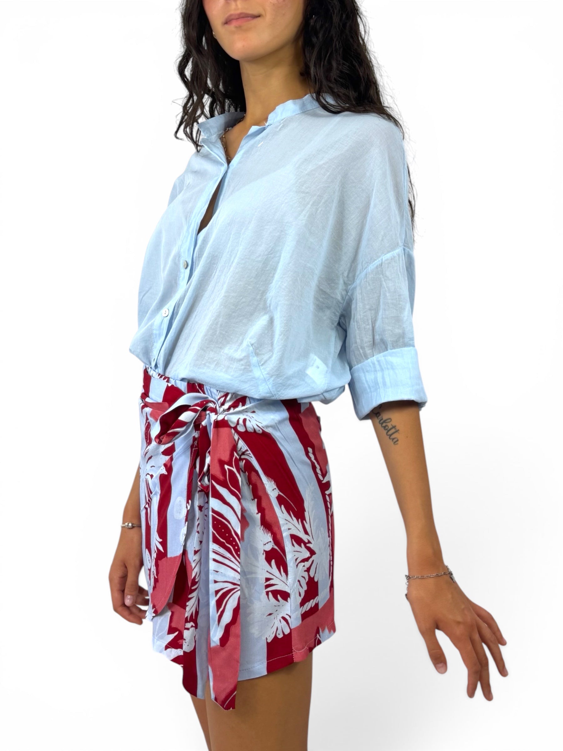 KIKISIX CAMICIA NODO CELESTE