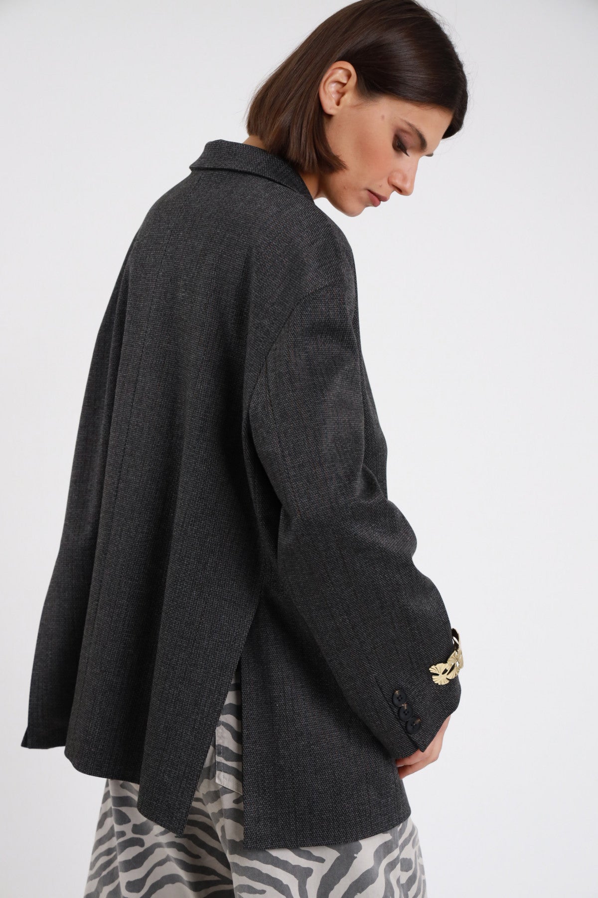 SUSY MIX BLAZER NERO CON ACCESSORIO