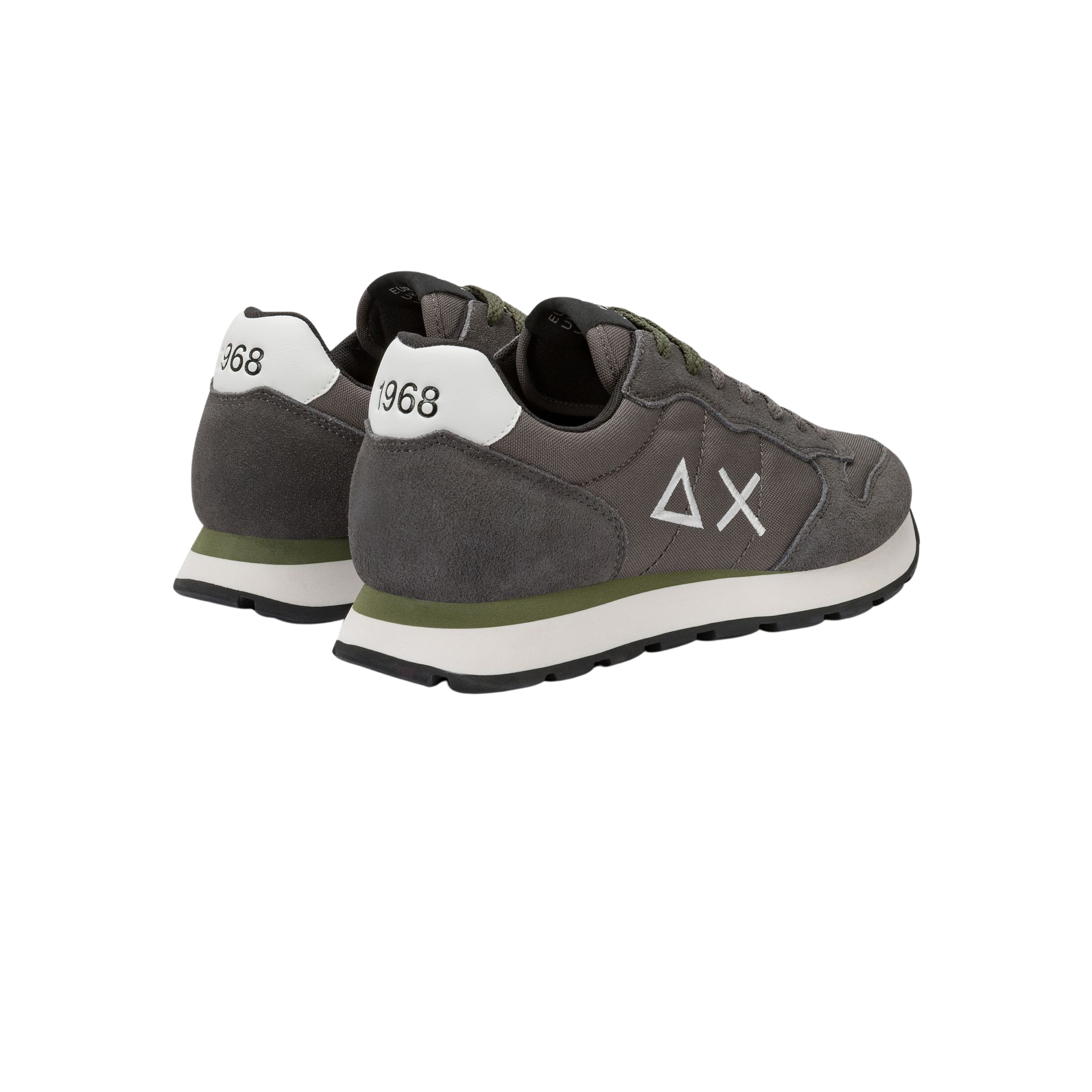 SUN68 Sneaker uomo in tela e suede grigio scuro