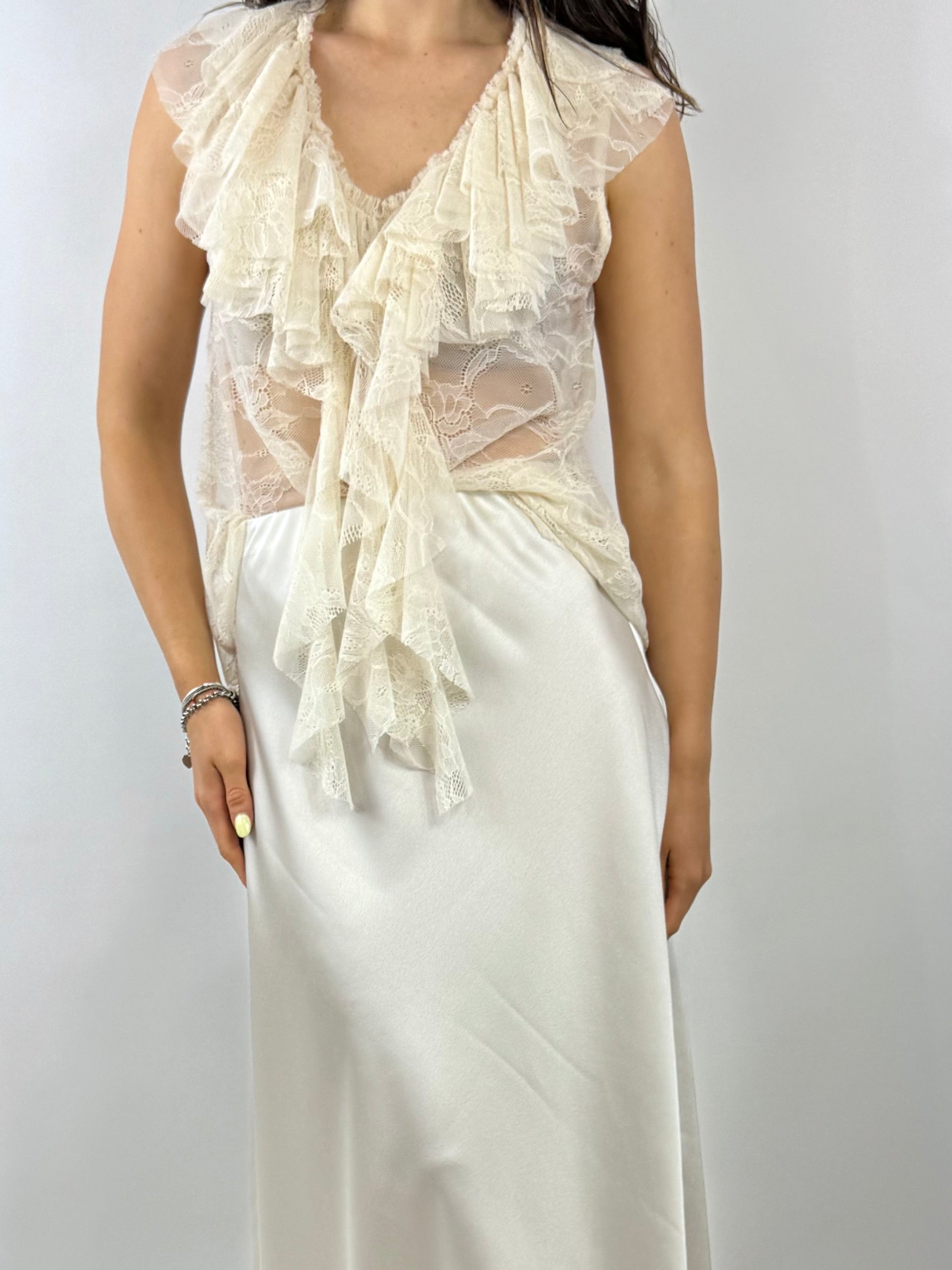 CECILE TOP PIZZO BURRO