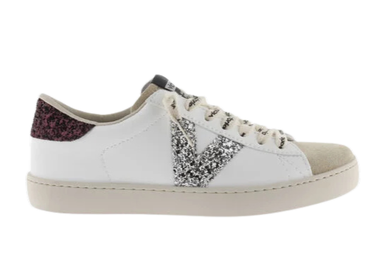 VICTORIA Sneaker donna in eco pelle e suede bianco