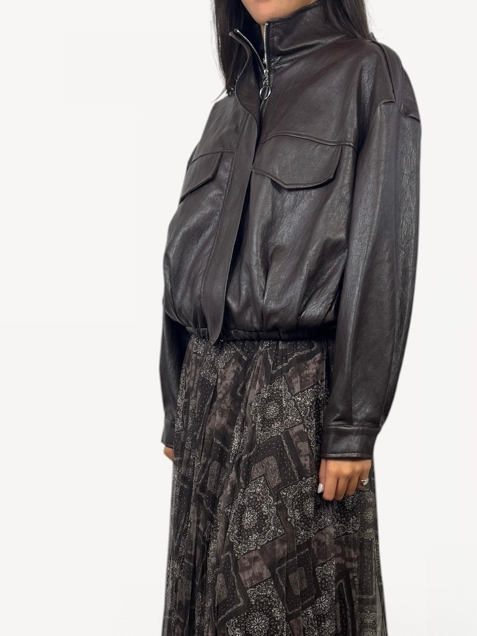 CECILE GIACCA MODELLO BOMBER MORO