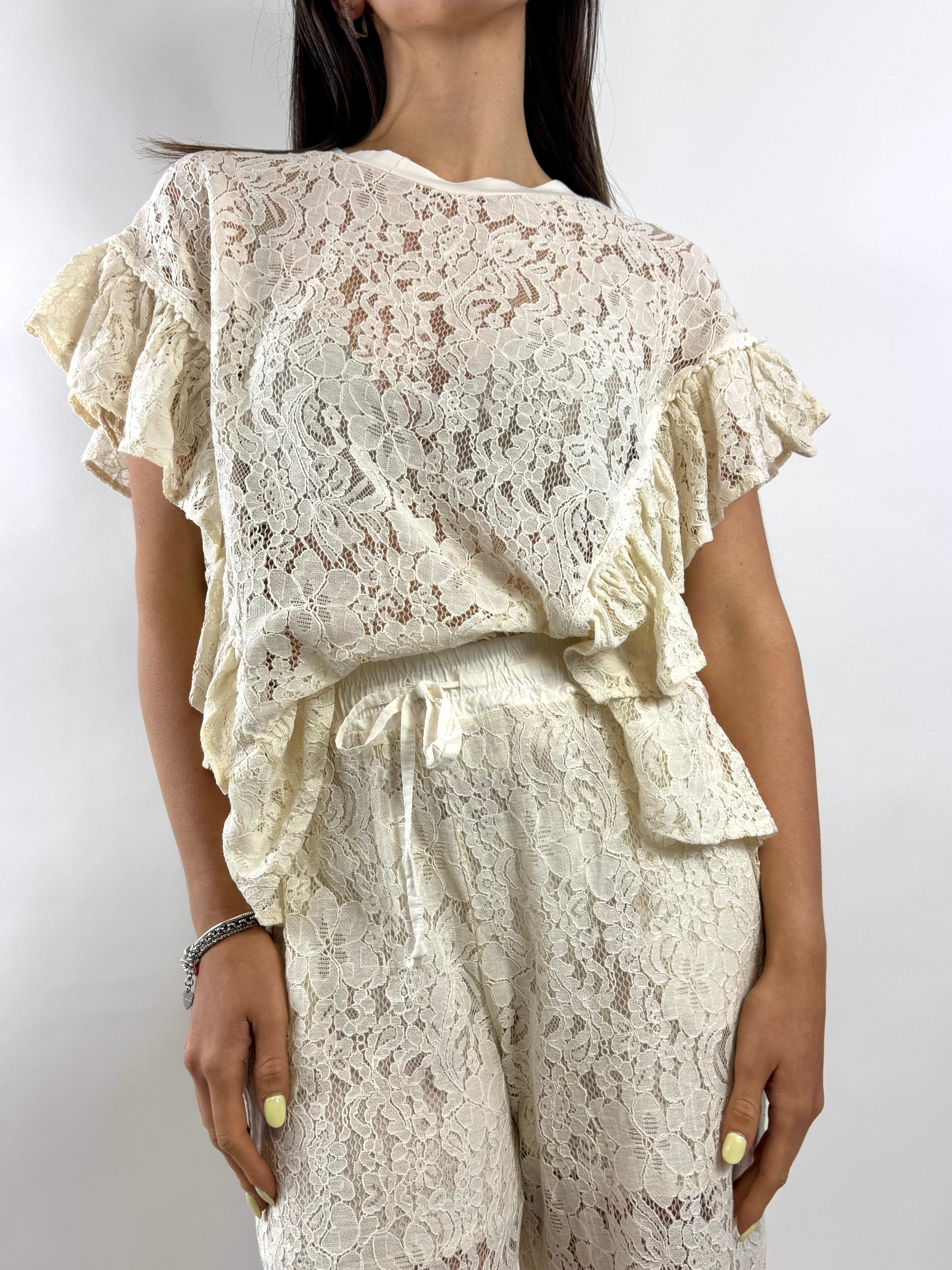 SUSY MIX BLUSA PIZZO BURRO