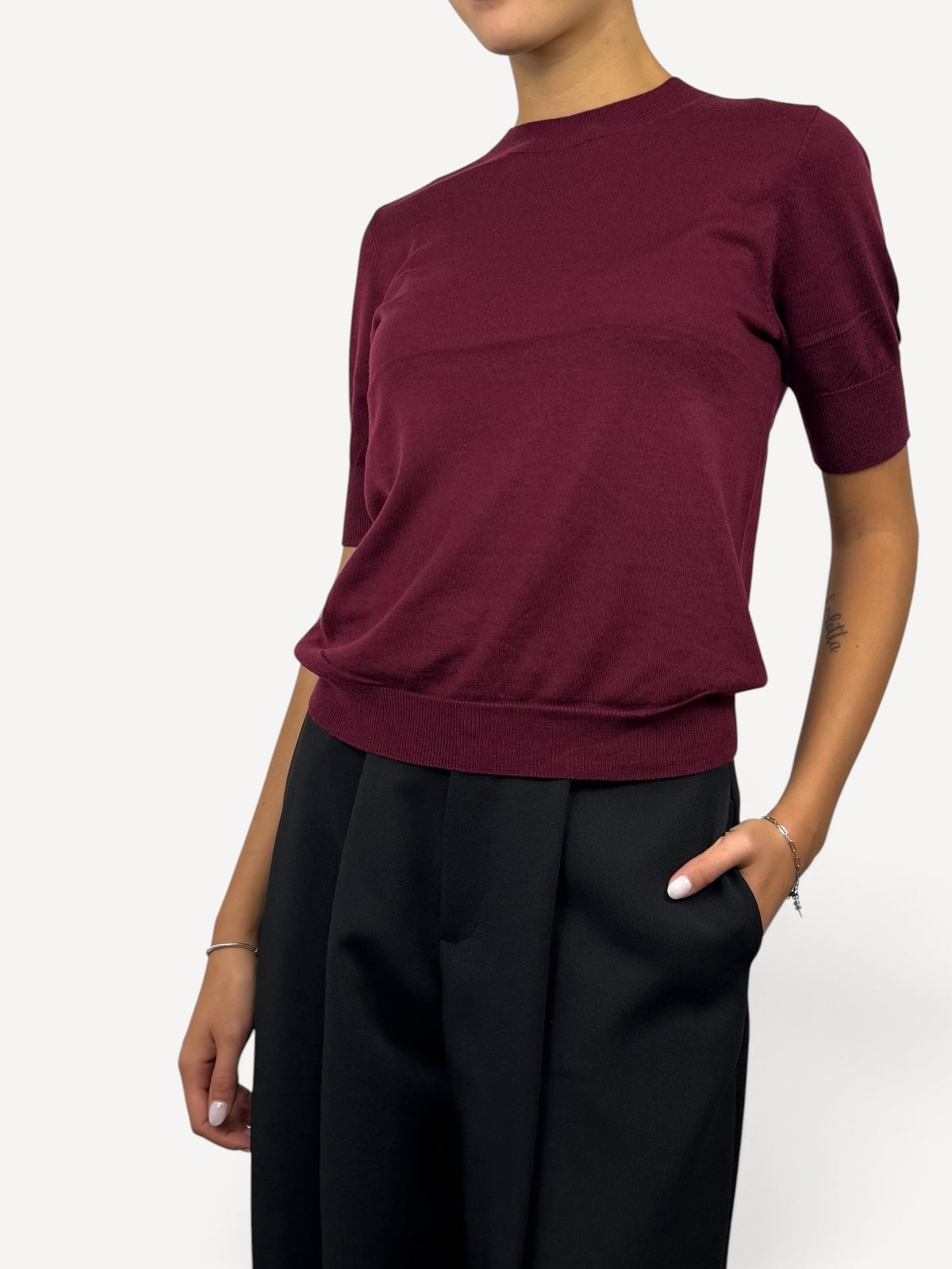 SUSY MIX MAGLIA PARICOLLO BORDEAUX