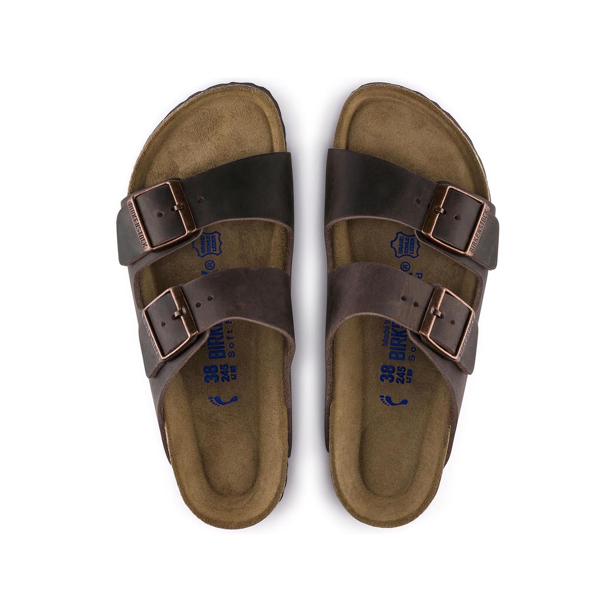Birkenstock Ciabatta Uomo 2 fasce in pelle oliata habana