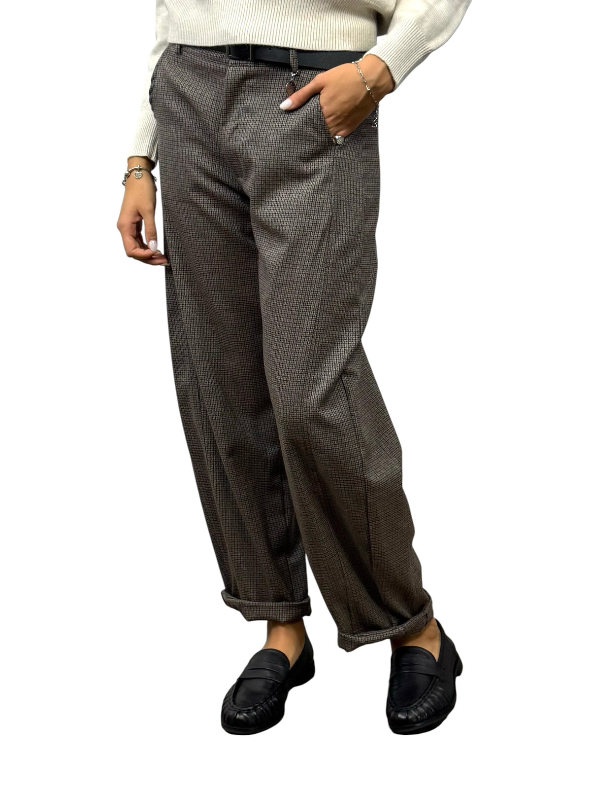 SUSY MIX PANTALONE TWEED MORO