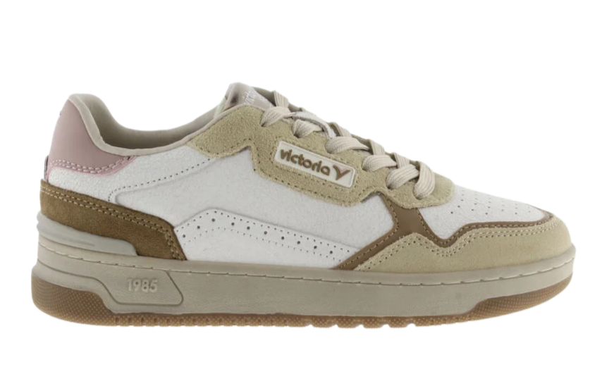 VICTORIA Sneakers donna in pelle con inserti in suede