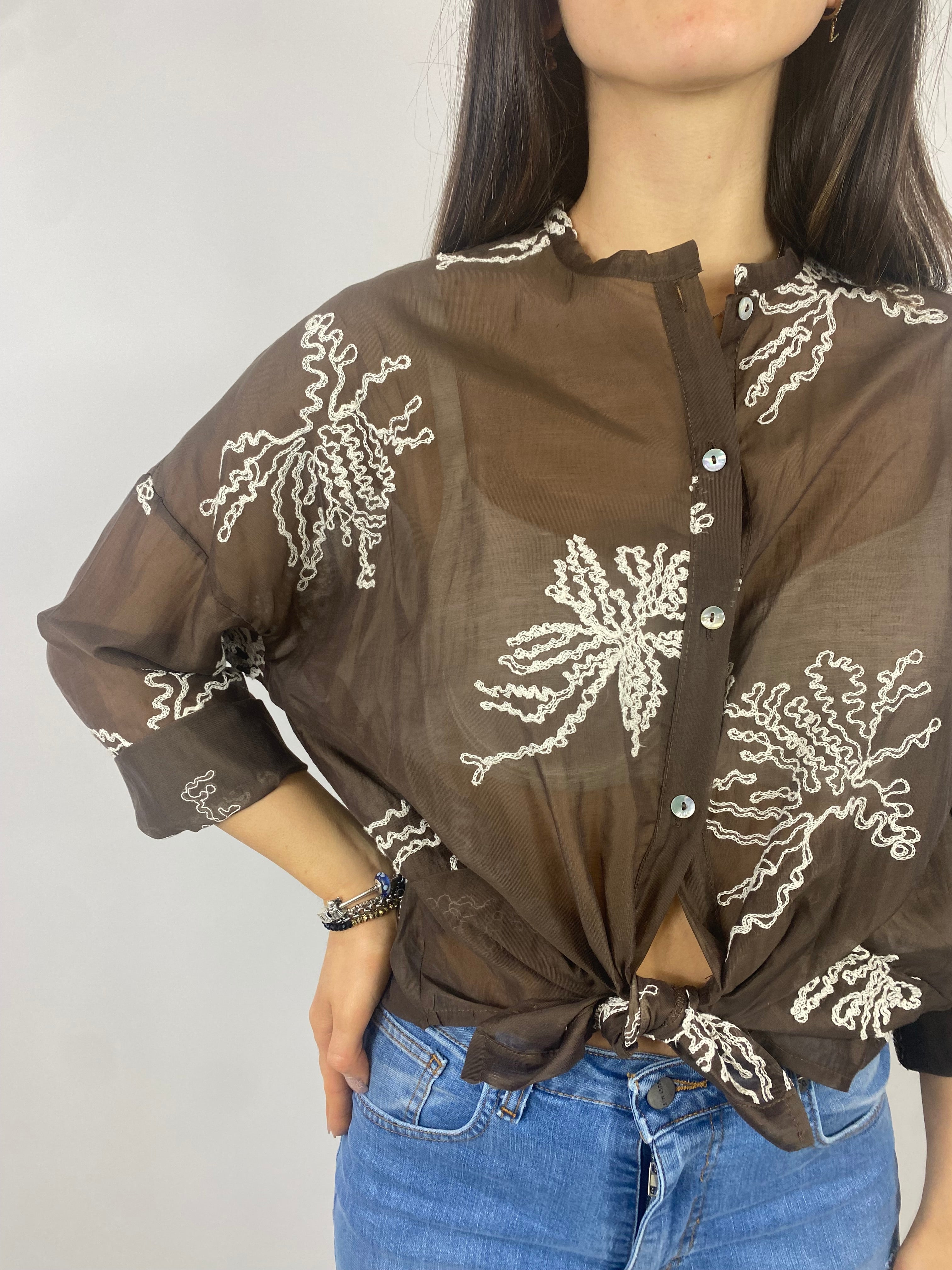 SUSY MIX CAMICIA CON RICAMI MORO