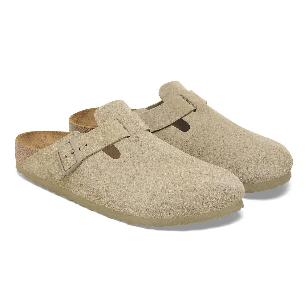 BIRKENSTOCK SABOT PELLE SCAMOSCIATA COLOR KHAKI