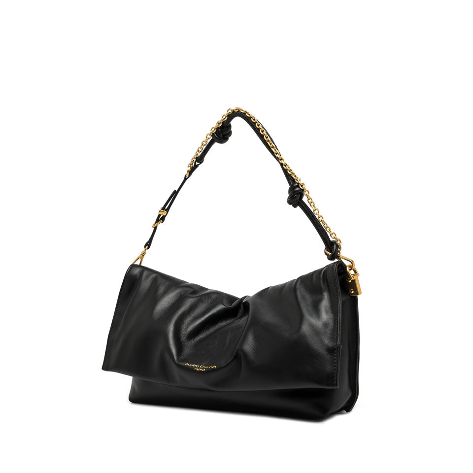 Borsa da donna in pelle con tracolla con catena oro completa una tracolla regolabile