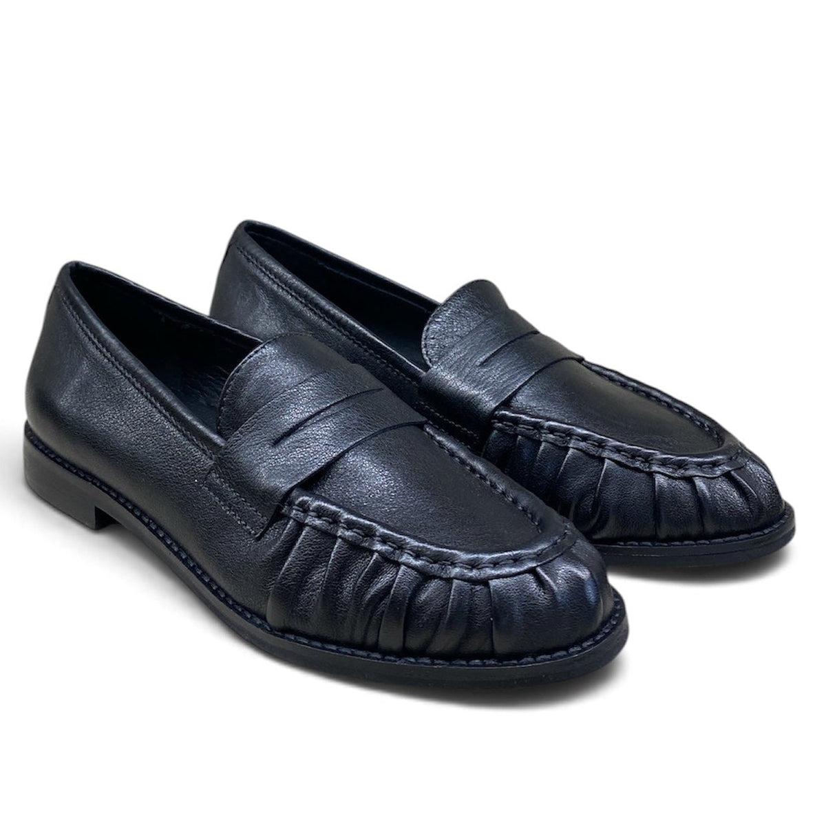 DIVINE FOLLIE MOCASSINI COLLEGE ARRICCIATO NERO