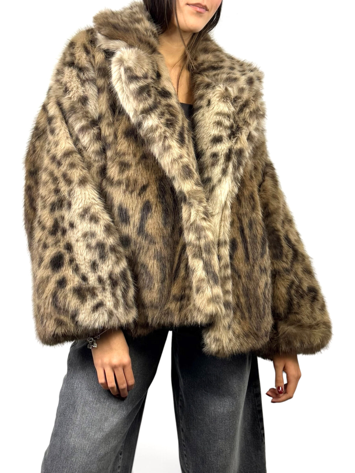 SUSY MIX ECOPELLICCIA ANIMALIER BEIGE