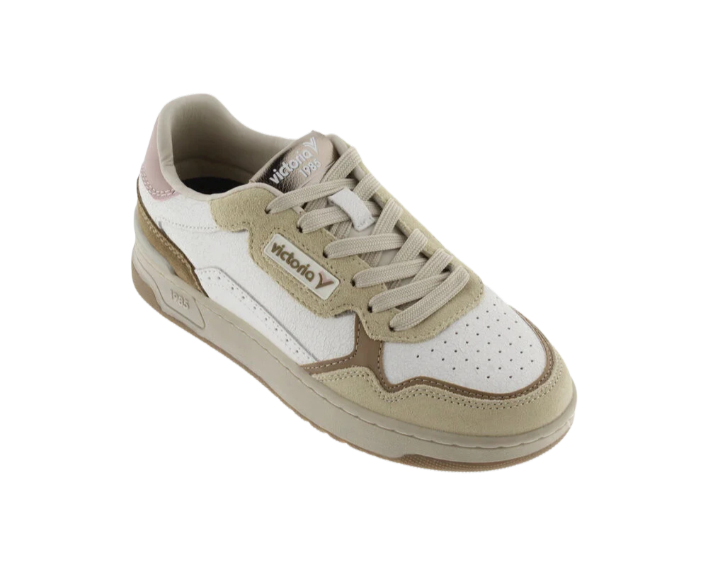 VICTORIA Sneakers donna in pelle con inserti in suede