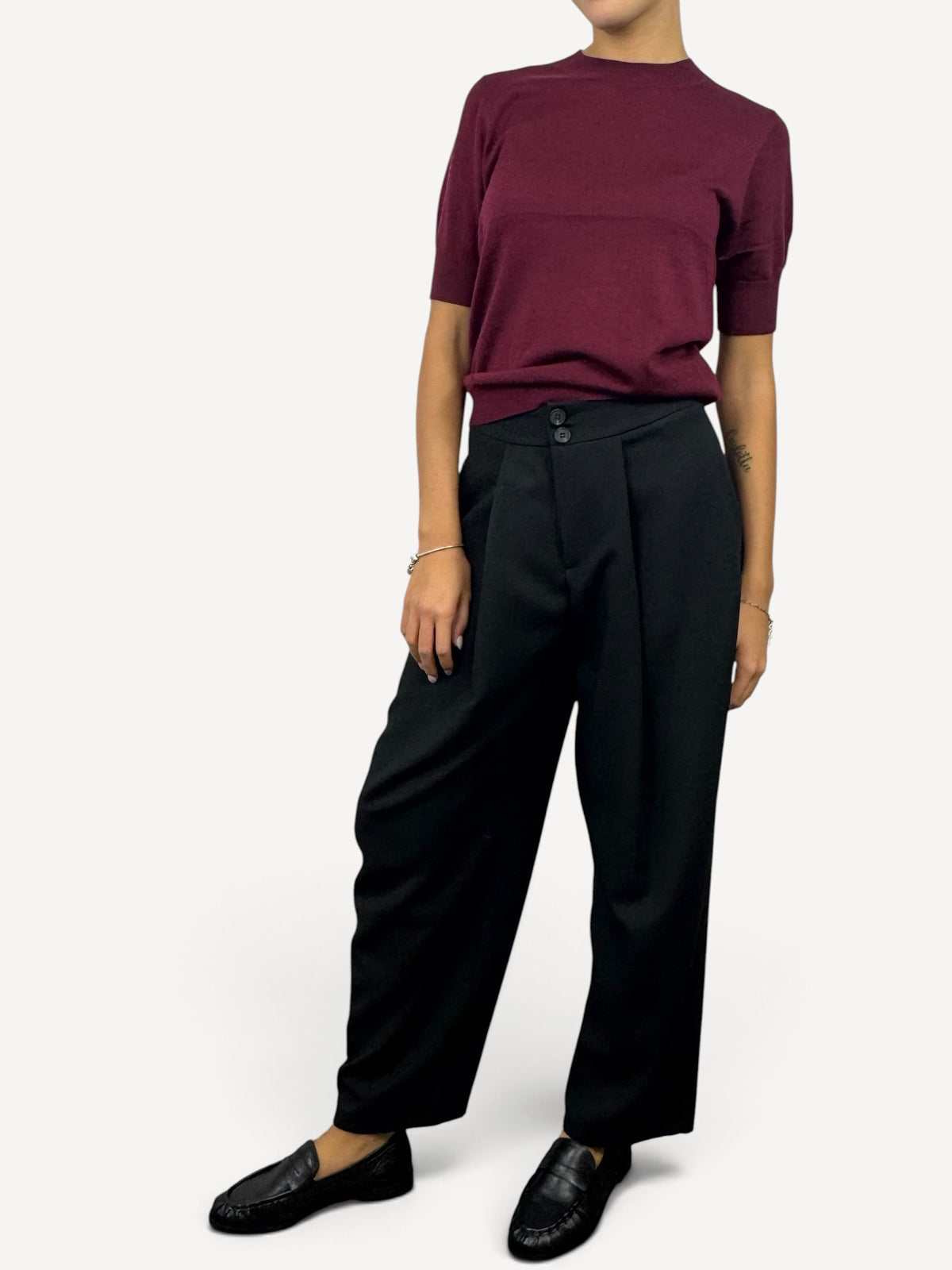 SUSY MIX PANTALONE CON PENCES NERO