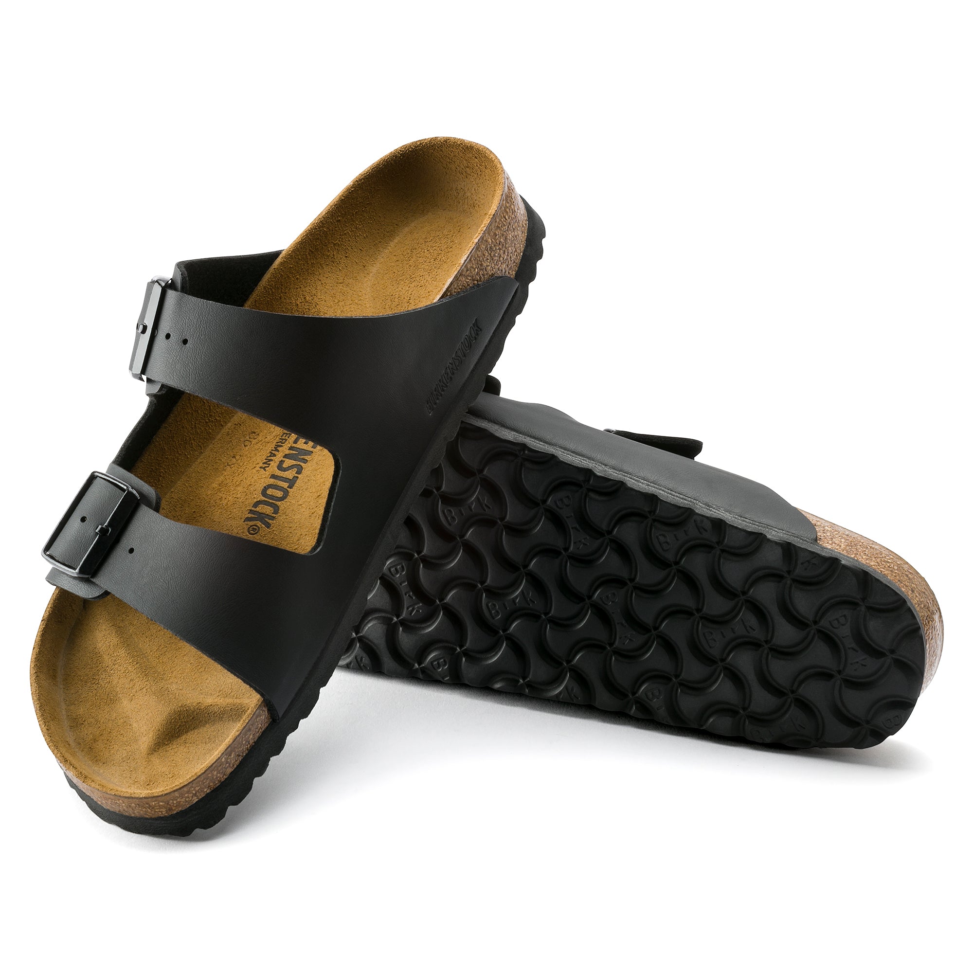 Birkenstock ciabatta uomo due fasce birko flor nero