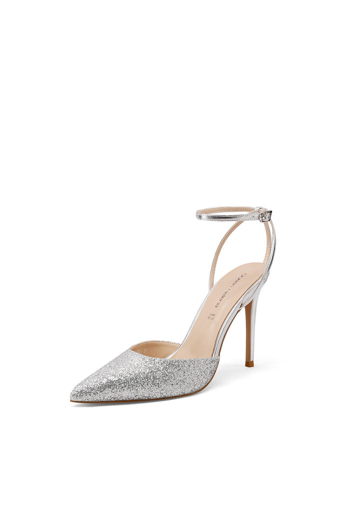 QUEEN HELENA SLINGBACK GLITTER SILVER