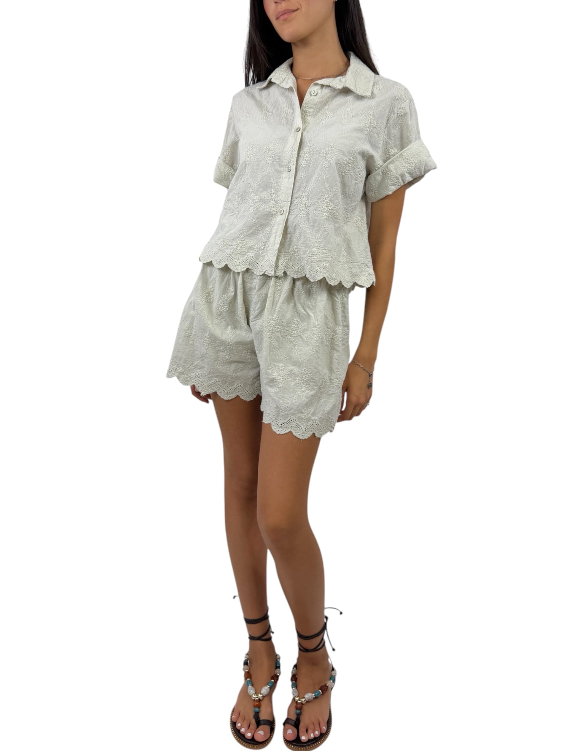 CECILE CAMICIA RICAMATA BEIGE