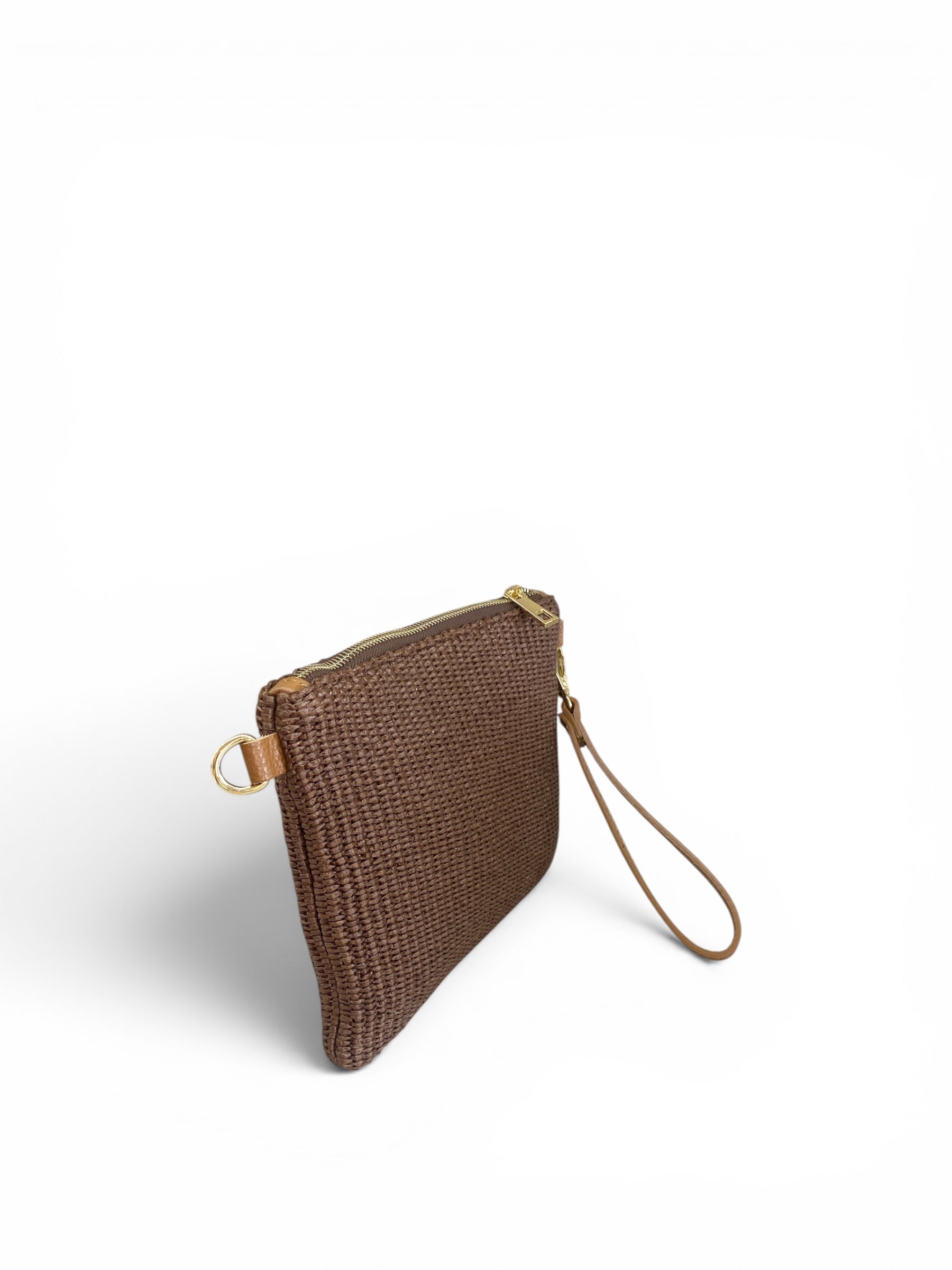 CECILE POCHETTE RAFIA TABACCO