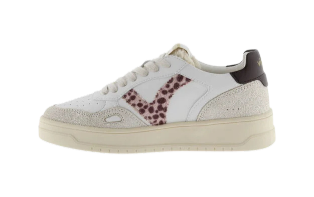 VICTORIA Sneaker donna in pelle con inserti animalier